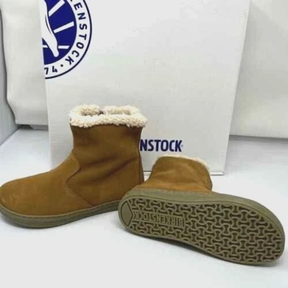 Birkenstock girls Lille Tan Suede Leather Boots - size 12 US 30 eu -retail $140